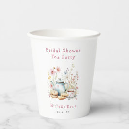 Vasos De Papel Fiesta de té para despedida de soltera floral