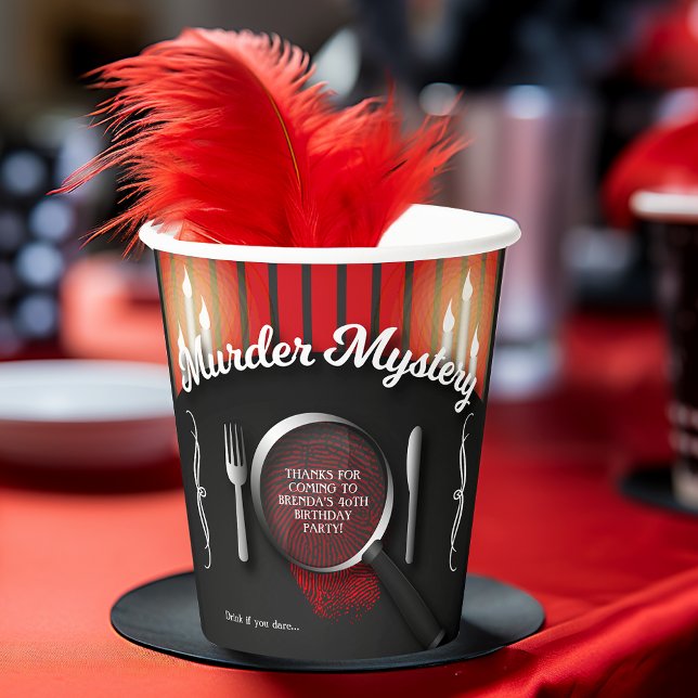Vasos De Papel Fiesta de teatro de la cena Murder Mystery (Murder Mystery Dinner Theater Party Paper Cup)