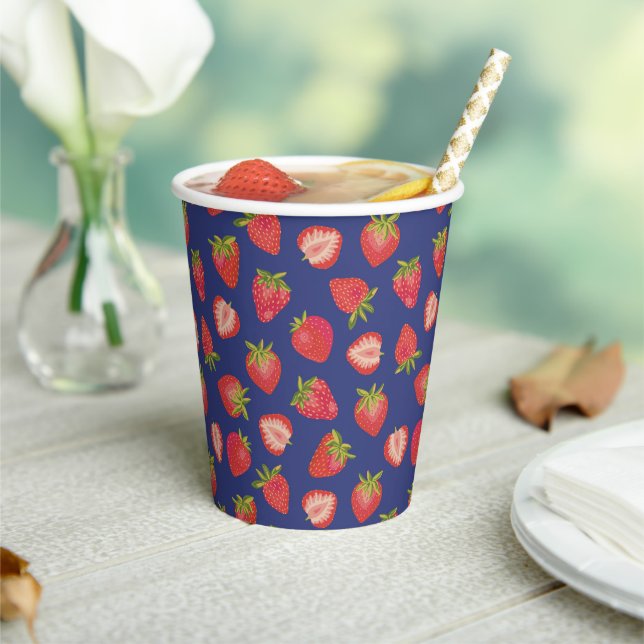 Vasos De Papel Fiesta de Verano de Fruta de Fresa (in situ)