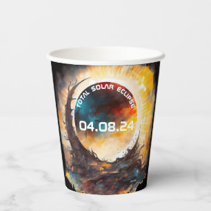 Vasos De Papel Fiesta de visualización de eclipse solar
