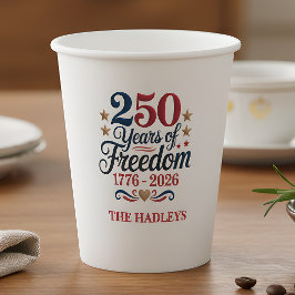 Vasos De Papel Fiesta del 250 Aniversario de la Libertad