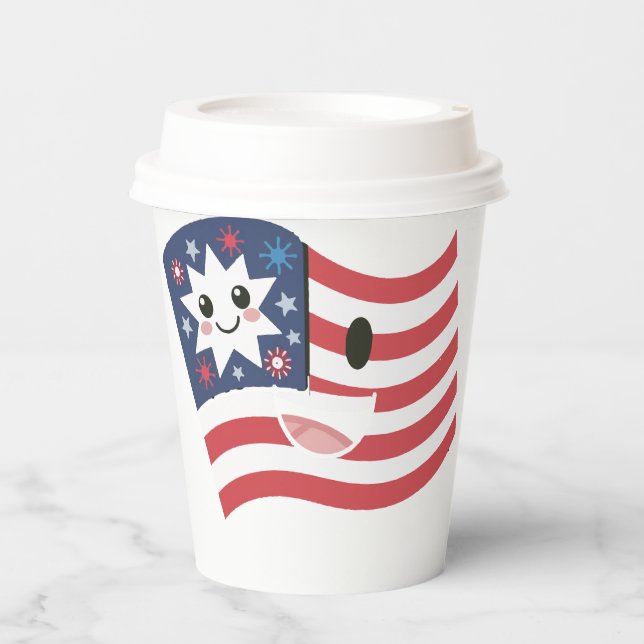 Vasos De Papel Fiesta del 4 de julio (Anverso)