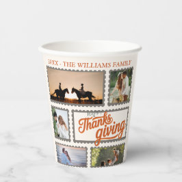 Vasos De Papel Fiesta del Collage de fotos de Acción de Gracias d