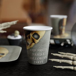 Vasos De Papel Fiesta del cráneo de Halloween Spooky Skeleton
