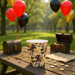 Vasos De Papel Fiesta del Mapa del Oso Pirata