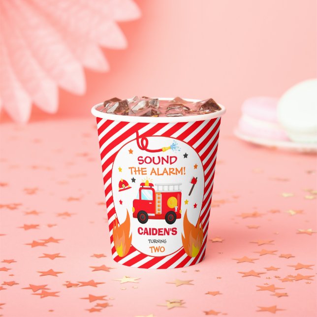 Vasos De Papel Fiesta del motor de bomberos de la fiesta de cumpl (in situ)