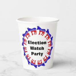 Vasos De Papel Fiesta del Observador Electoral Demócrata