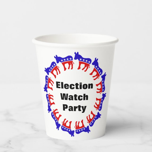 Vasos De Papel Fiesta del Observador Electoral Demócrata (Anverso)