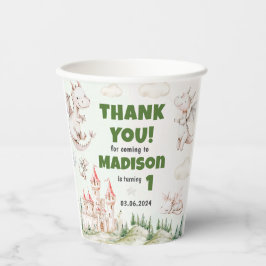 Vasos De Papel Fiesta del primer cumpleaños de Cute Dragon