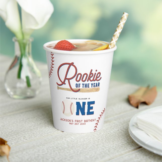 Vasos De Papel Fiesta del primer cumpleaños del beisbol Rookie of (in situ)