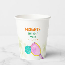 Vasos De Papel Fiesta Deportivo Acuarela Baloncesto Temático Cump