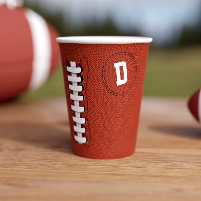 Vasos De Papel Fiesta Deportivo Monograma Estadounidense (For sport themed parties - just add your initial)