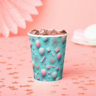 Vasos De Papel Fiesta en Azul