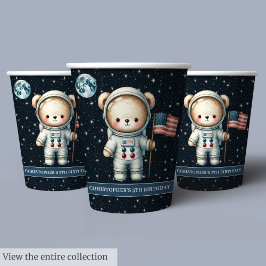 Vasos De Papel Fiesta espacial astronauta de oseos de peluche niñ