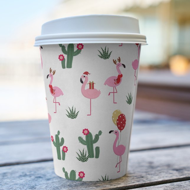 Vasos De Papel Fiesta festiva de navidades Flamingo Rosado (Subido por el creador)