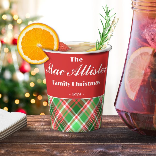 Vasos De Papel Fiesta festiva verde rojo personalizado (Subido por el creador)