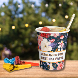 Vasos De Papel Fiesta Floral Boho Sofisticada