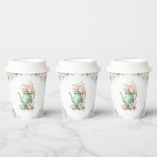 Vasos De Papel Fiesta floral de rosas vintage románticas shabby c