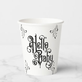 Vasos De Papel Fiesta gótico Baby Shower Hello Black