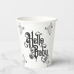 Vasos De Papel Fiesta gótico Baby Shower Hello Black