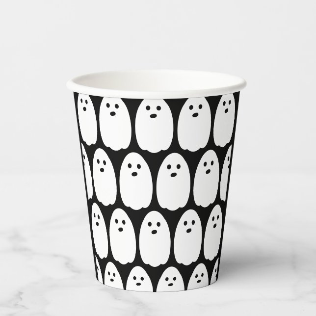Vasos De Papel Fiesta Halloween Cute Ghosts (Anverso)