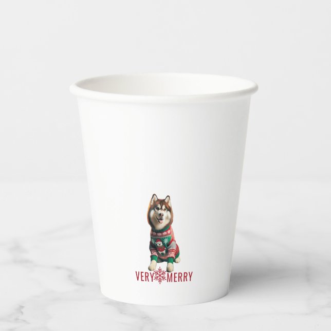 Vasos De Papel Fiesta Husky Siberian (Anverso)