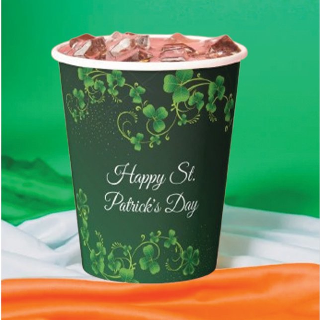 Vasos De Papel Fiesta irlandés del Green Shamrock Vine (Subido por el creador)