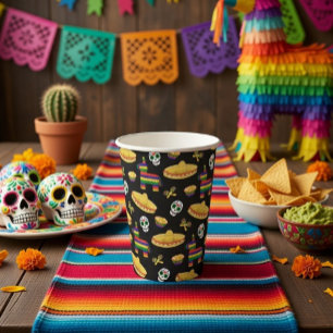 Vasos De Papel Fiesta Mexicana y Día de Muertos
