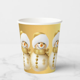 Vasos De Papel Fiesta navidad Golden Snowman vacaciones de invier