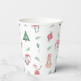 Vasos De Papel Fiesta Navideña de Niños Adorables