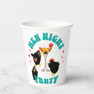 Vasos De Papel Fiesta Nocturna de Gallinas Divertidas Gallina Div
