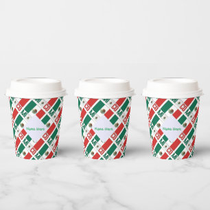 Vasos De Papel Fiesta personalizada con bandera de México en mosa