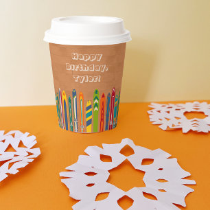 Vasos De Papel Fiesta personalizada con esquís vintage de inviern