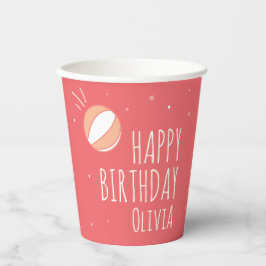 Vasos De Papel Fiesta personalizada de cumpleaños de básquetbol