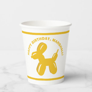 Vasos De Papel Fiesta personalizado de animales con globo de perr