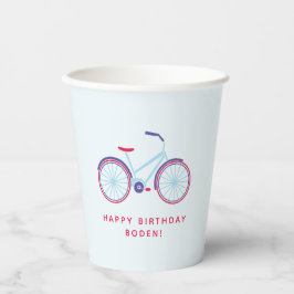 Vasos De Papel Fiesta personalizado de Fiesta de bicicleta azul r