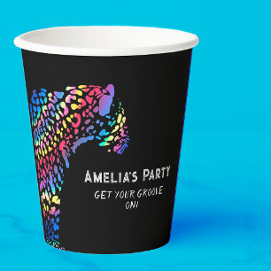 Vasos De Papel Fiesta personalizado de Rainbow Jaguar