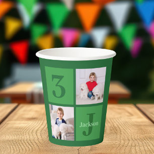 Vasos De Papel Fiesta personalizado del Collage de fotos de cumpl