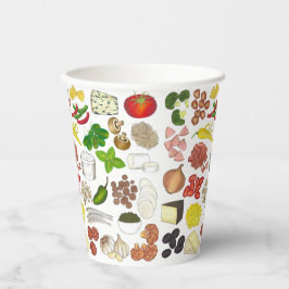 Vasos De Papel Fiesta Pizza Toppings Pie de comida italiana Pizze