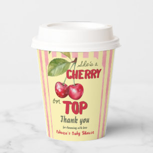 Vasos De Papel Fiesta Retro Cherry Cafe Rojo Amarillo para Baby S