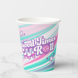 Vasos De Papel Fiesta Retro Groovy Roller Disco