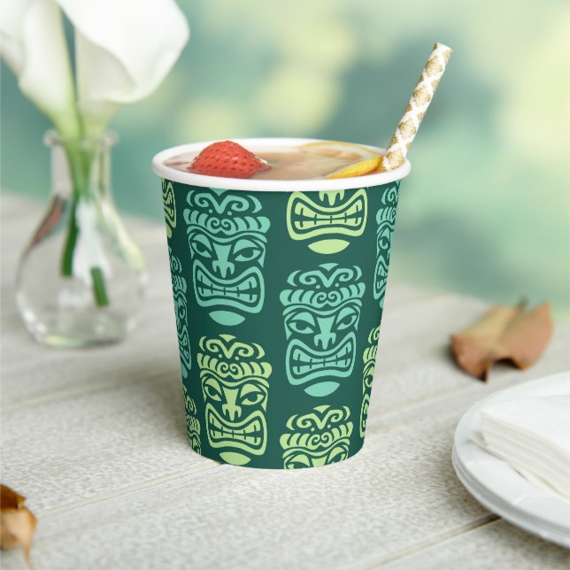 Vasos De Papel Fiesta Retro Tiki Beach (in situ)