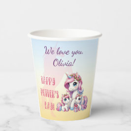 Vasos De Papel Fiesta temática de unicornio en el Día de la Madre