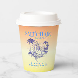 Vasos De Papel Fiesta veraniego de sirvienta dorada