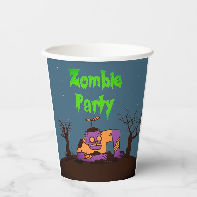 Vasos De Papel Fiesta Zombie (Anverso)