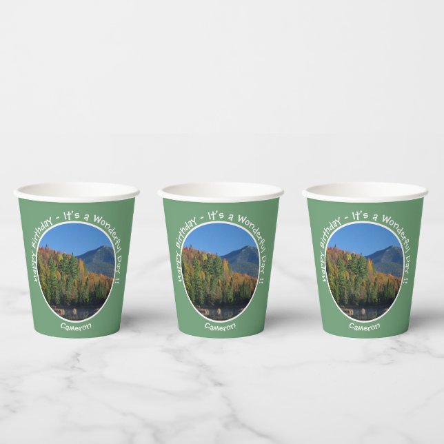 Vasos De Papel Fiestas Whiteface Mountain, Adirondack Autumn (Multi)