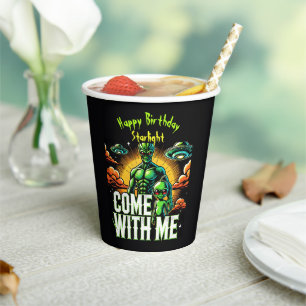 Vasos De Papel Figuras extranjeras: aventuras en el espacio