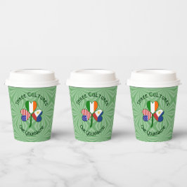 Vasos De Papel Filipino Irish USA Flags Shamrock Personalize Text