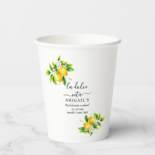 Vasos De Papel Fin de semana de soltera mediterránea La Dolce Vit
