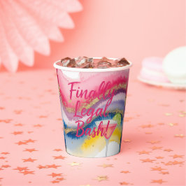 Vasos De Papel Finalmente Legal 21. Cumpleaños del Purpurina acua